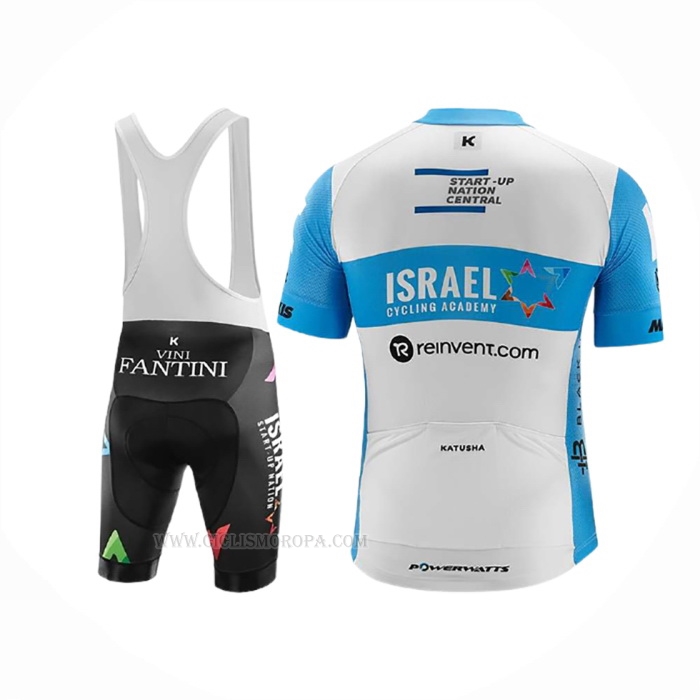 2020 Ropa Ciclismo Israel Start-up Nation Azul Claro Blanco Mangas Corta Y Culotte Corto